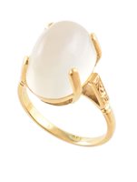 Lot 437 - Moonstone solitaire yellow gold ring