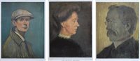 Lot 477 - After L.S. Lowry, Three portraits, signed limited edition prints and a cased bronze.