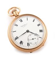 Lot 140 - 9ct gold Waltham pocket watch