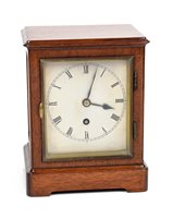 Lot 656 - A late 19th century single fusee movement mantle clock.
