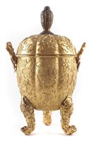 Lot 331 - Chinese gilt bronze lidded box