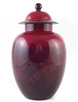 Lot 208 - Royal Doulton Flambe base an cover