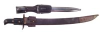 Lot 175 - Dutch Kewang (captured by Japanese and converted) and a Mauser K98 1940 bayonet