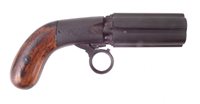 Lot 129 - Percussion Pepper-pot pistol