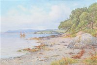 Lot 605 - Ralph Bardill, Beach scene, watercolour.