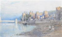 Lot 610 - Harry Goodwin, "Conway Castle, North Wales" watercolour.