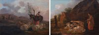 Lot 593 - Attributed to George Morland, Rural scenes, oil (2).