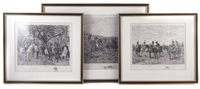 Lot 22 - Three signed military etchings after Meissonier (3)