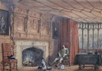 Lot 612 - Joseph Nash, "Southam, Gloucestershire", watercolour.