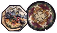 Lot 300 - Moorcroft bowl and octagonal plate