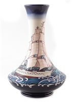 Lot 232 - Moorcroft tall ships vase