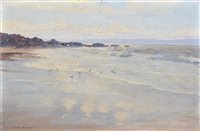 Lot 486 - Lionel Walden, Beach scene, oil.