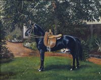 Lot 601 - Herbert St. John Jones, Portrait of a pony, oil.