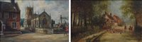 Lot 602 - Herbert St. John Jones, Views of Acton near Nantwich, oil (2).