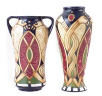 Lot 248 - Two Moorcroft vases decorated with Staffordshire gold