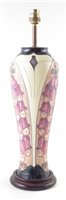 Lot 219 - Moorcroft lamp decorated with foxgloves pattern