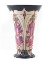 Lot 226 - Moorcroft vase decorated with foxgloves pattern