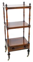 Lot 698 - Victorian rosewood veneered three stage what-not.