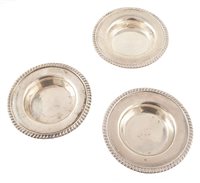 Lot 355 - Set of 3 Georgian silver coasters