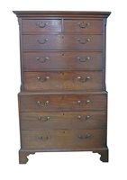 Lot 692 - George III mahogany chest on chest.