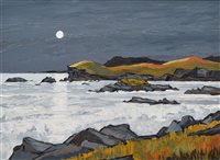 Lot 540 - David Barnes, "Moonlight, Trearddur Bay", oil.
