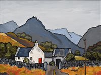 Lot 524 - David Barnes, "Llugwy Farm", oil.