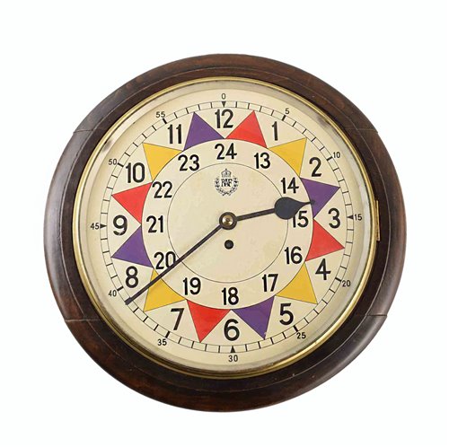550 - An RAF operations room wall clock** made by F.W Elliott Ltd, England