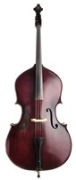 Lot 10 - Joseph Boudit double bass, case, stand, bow and tutor books