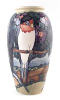 Lot 269 - Moorcroft vase, decorated with Swallows pattern