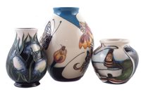 Lot 294 - Three small Moorcroft vases