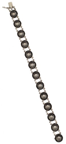 Lot 25 - A Georg Jensen silver and black enamel bracelet