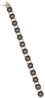 Lot 25 - A Georg Jensen silver and black enamel bracelet