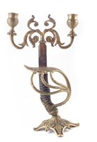 Lot 38 - Sword hilt candelabra
