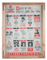 Lot 157 - Peckforton Castle Music Festival undated but thought to be from the early 1960's signed by the music stars Georgie Fame, Acker Bilk, Cleo Lane