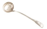 Lot 8 - Georgian silver soup ladle
