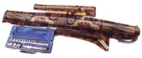Lot 116 - Armstrong flute, two American Indian flutes, Bamboo Sax and a Didgeridoo