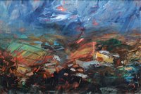 Lot 351 - Stephen Stringer, Moorland view, oil.