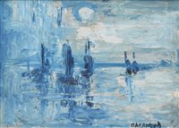 Lot 380 - J.L. Isherwood, "Nocturne", oil.