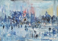 Lot 388 - J.L. Isherwood, "Snow, St. James's Park, London", oil.