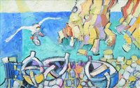 Lot 228 - Mike Weeden, "The Herring Snatcher Of Staxigoe", oil.