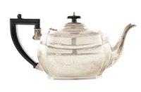 Lot 22 - Three-piece silver tea set comprising teapot, milk jug and sugar bowl
