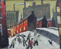 Lot 385 - David Alderman, "The Stray Dog", acrylic.