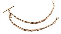 Lot 75 - 9ct yellow gold double Albert chain