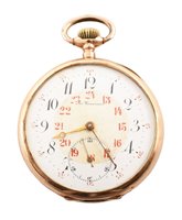 Lot 119 - 14ct yellow gold small pocket watch
