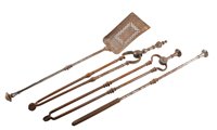 Lot 158 - A set of Georgian polished steel fire irons