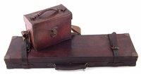 Lot 170 - Leather rifle case labelled Alexander Henry,  also a Victor leather riflemans ammunition / accessories case.