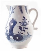 Lot 193 - Lowestoft sparrow beak cream jug circa 1775